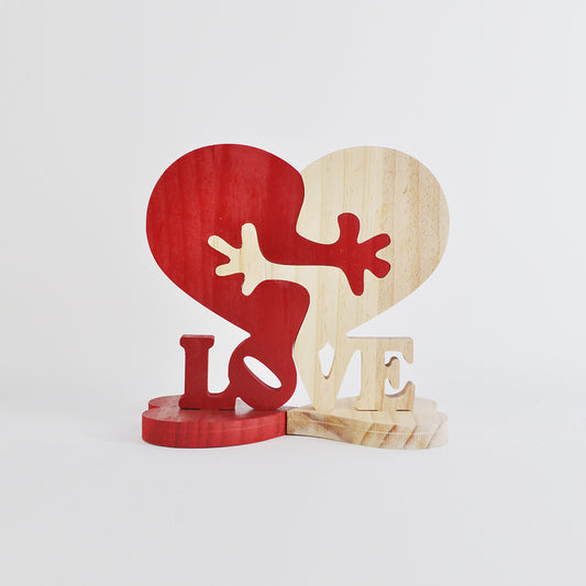 Décoration en bois en forme de coeur Cadeau Saint-Valentin