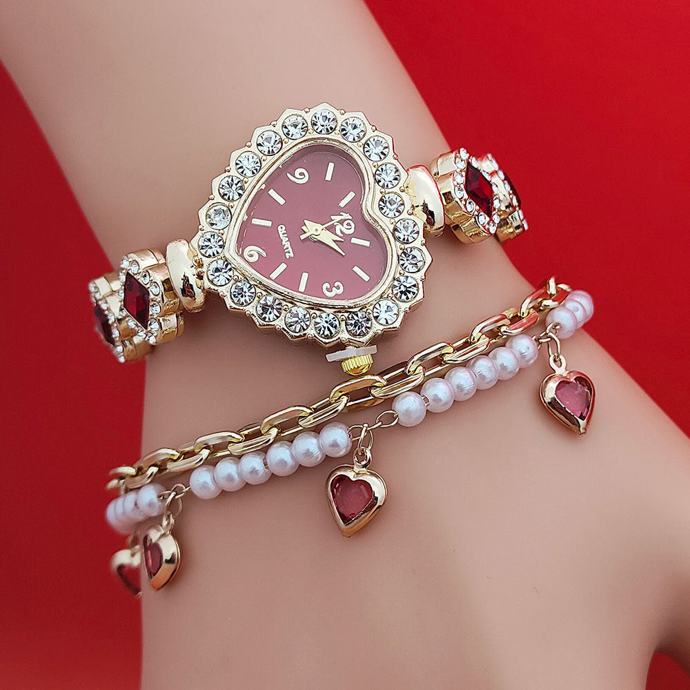 Montre coeur diamant Incorporé Bracelet