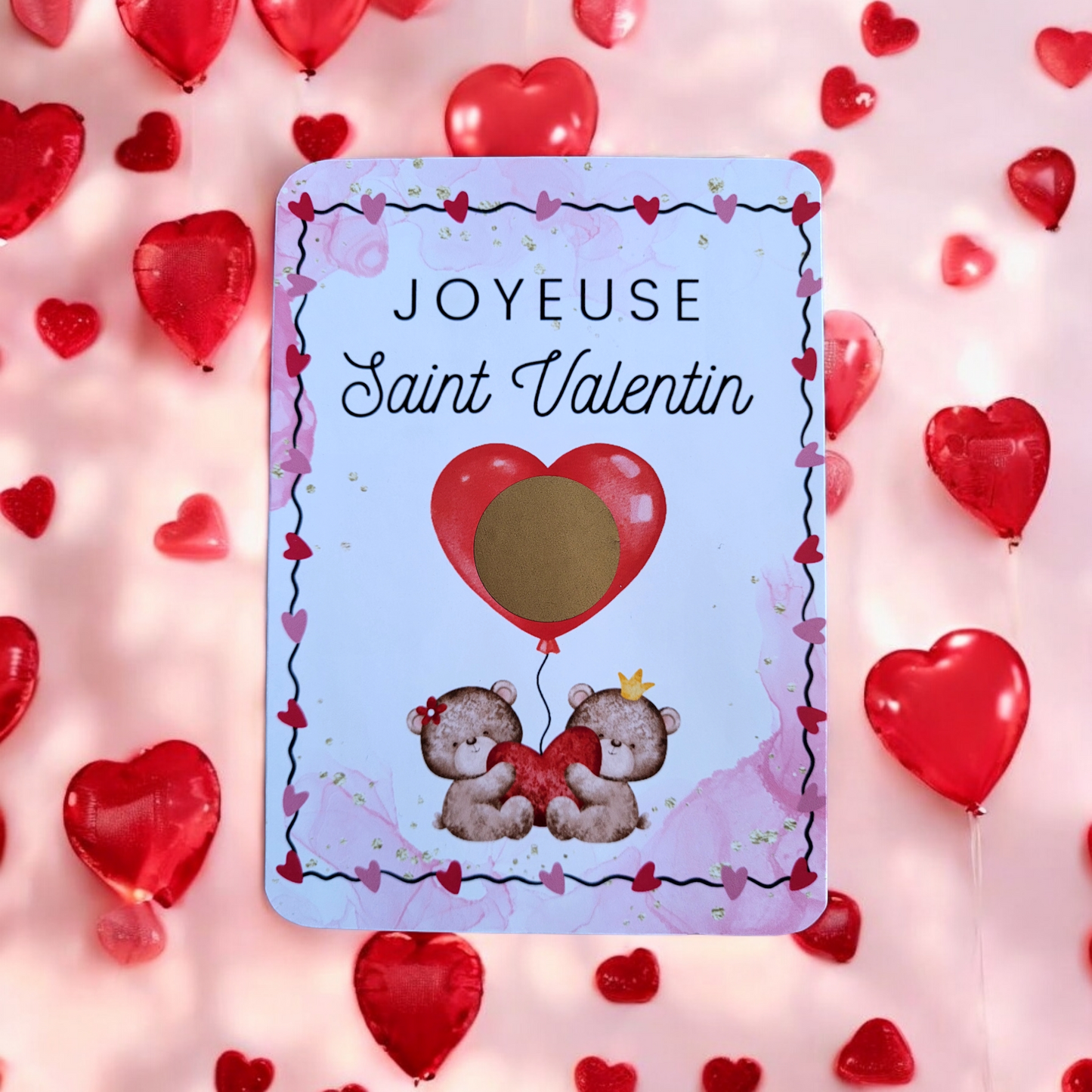 Carte à gratter joyeuse Saint Valentin