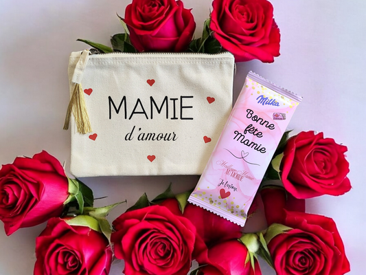 Duo trousse et tablette de chocolat Mamie