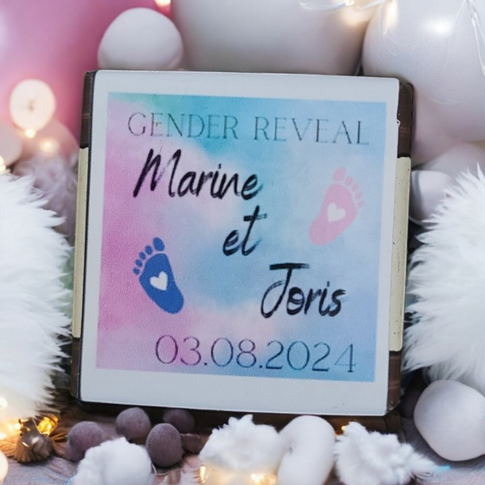 Carré chocolat Gender reveal